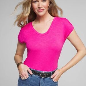 White House Black Market Short Sleeve Scoop Neck Tee, Dolce, Size S